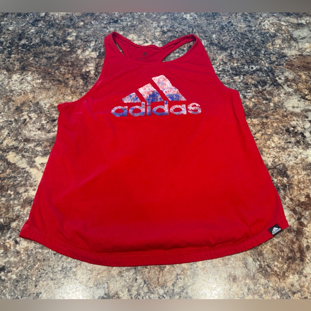 Adidas Red Sleeveless Top with Logo